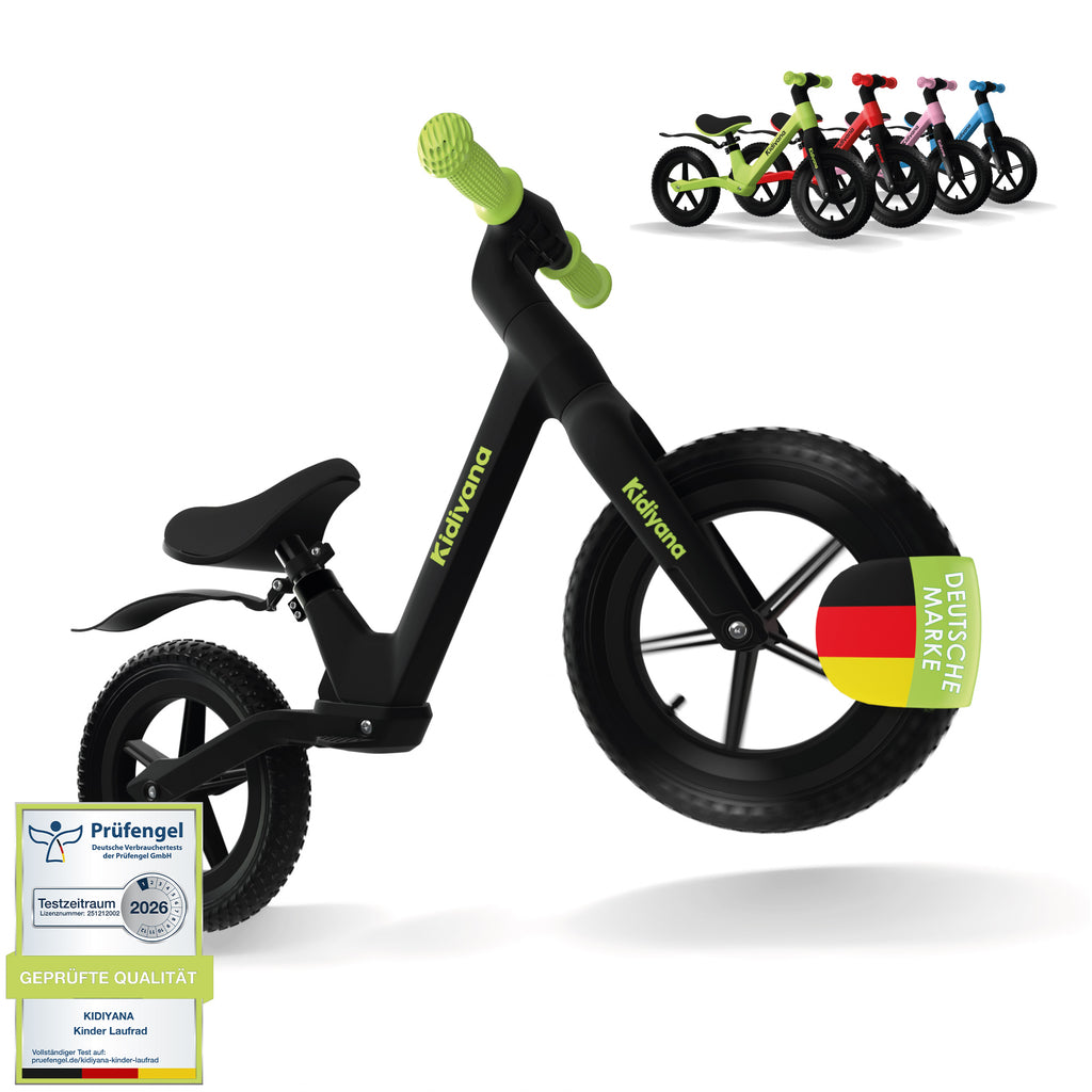 laufrad fitnessbike Kidiyana 12 Zoll Laufrad Blau – Balance Bike mit Gummiluftreifen ab 3 Jahren – KIDIYANA