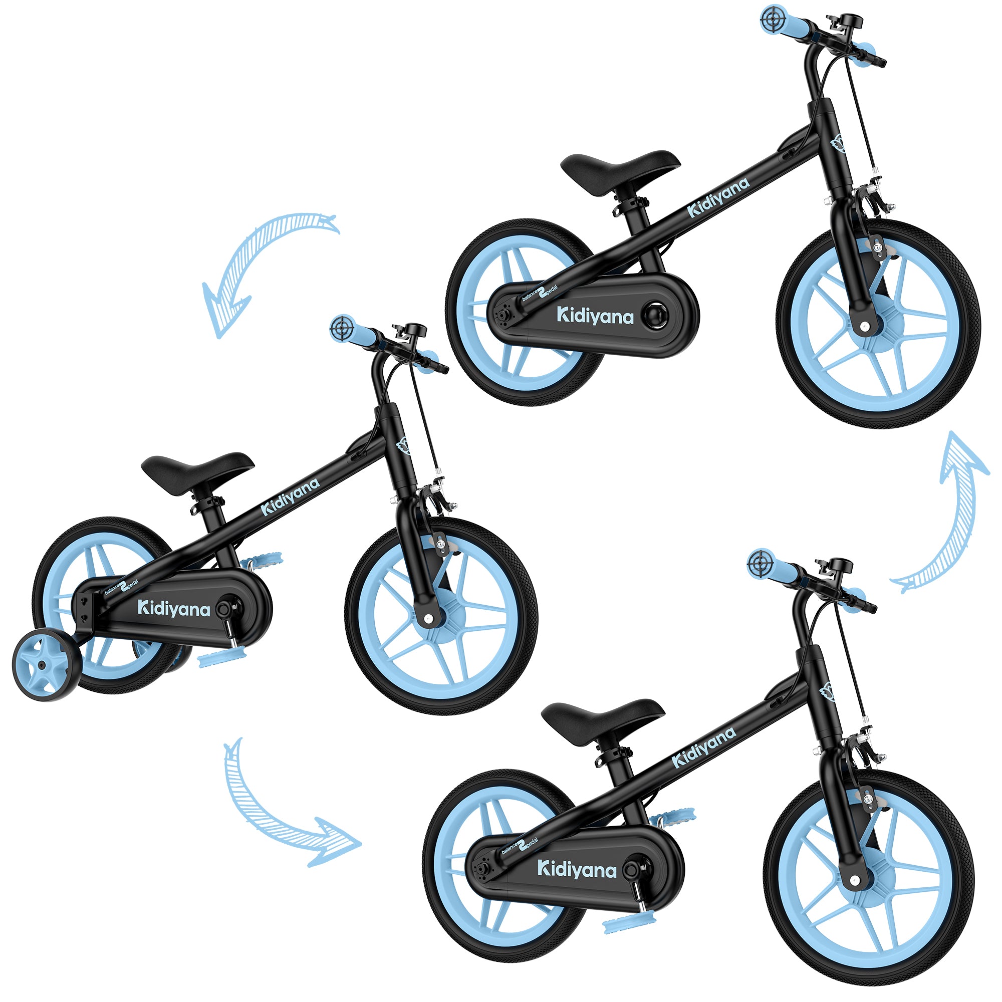 kinderfahrrad pedale abnehmbar Kidiyana 3in1 Laufrad ab 3 Jahre bis 50kg – Kinderfahrrad mit abnehmba –  KIDIYANA