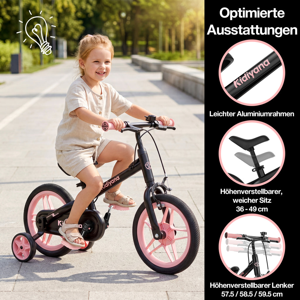 kinderfahrrad und laufrad in einem Kidiyana 3in1 Laufrad ab 3 Jahre bis 50kg – Kinderfahrrad mit abnehmba – KIDIYANA
